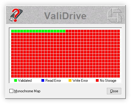 Bad ValiDrive map